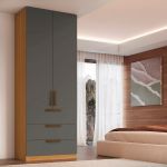 Guarda Roupa Modular 2 Portas 3 Gavetas 90cm Altezza Trend Belmax Freijó/Titânio