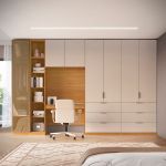 Escrivaninha com Painel e Aéreo 01 Gaveta 02 Portas MDF Altezza Belmax Freijó/Off White