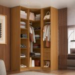 Guarda Roupa de Canto Obliquo 3 Portas Reflecta MDF Altezza Belmax Freijó