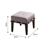 Puff Recamier Multiuso Agatha 45cm Bege
