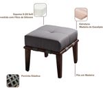Puff Recamier Multiuso Agatha 45cm Cinza