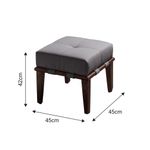 Puff Recamier Multiuso Agatha 45cm Cinza