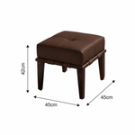 Puff Recamier Multiuso Agatha 45cm Marrom
