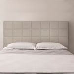 Cabeceira Estofada Cama Queen Alto Relevo Agatha Bege