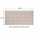 Cabeceira Estofada Cama Queen Alto Relevo Agatha Bege