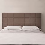 Cabeceira Estofada Cama Queen Alto Relevo Agatha Marrom