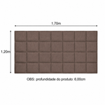 Cabeceira Estofada Cama Queen Alto Relevo Agatha Marrom