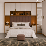 Cabeceira Estofada Cama Queen Alto Relevo Agatha Marrom