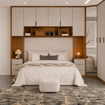 Cabeceira Estofado Liso Cama de Casal Agatha Bege