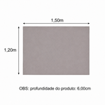 Cabeceira Estofado Liso Cama de Casal Agatha Cinza