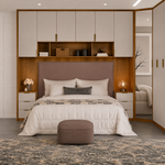 Cabeceira Estofado Liso Cama Queen Agatha Marrom