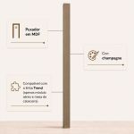 Kit 02 Puxadores Trend Pequeno 25cm MDF com 04 Dobradiças Champagne