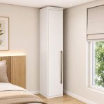 Guarda Roupa Modular 1 Porta com Cabides MDF 35 cm Lotus Belmax Branco