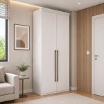 Guarda Roupa Modular 2 Portas com Cabideiros MDF 70 cm Lotus Belmax Branco