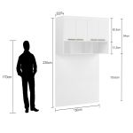 Guarda Roupa Casal com Cabeceira 3 Peças Lotus Branco
