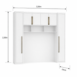 Guarda Roupa Casal com Cabeceira 3 Peças Lotus Branco