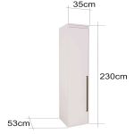 Guarda Roupa Solteiro com Cabeceira 3 Peças Lotus Branco