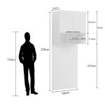 Guarda Roupa Solteiro com Cabeceira 3 Peças Lotus Branco