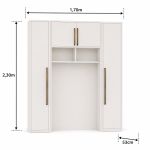 Guarda Roupa Solteiro com Cabeceira 3 Peças Lotus Branco