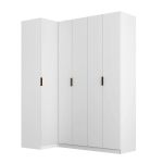 Guarda Roupa Canto Reto 5 Portas MDF Altezza Clean Belmax Branco