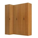 Guarda Roupa Canto Reto 5 Portas MDF Altezza Clean Belmax Freijó