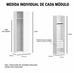 Guarda Roupa Canto Reto 5 Portas MDF Altezza Clean Belmax Freijó