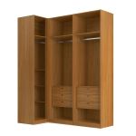 Guarda Roupa Canto Reto 5 Portas MDF Altezza Clean Belmax Freijó/Off White