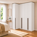 Guarda Roupa Canto Reto 5 Portas MDF Altezza Trend Belmax Branco