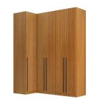 Guarda Roupa Canto Reto 5 Portas MDF Altezza Trend Belmax Freijó