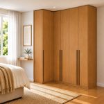 Guarda Roupa Canto Reto 5 Portas MDF Altezza Trend Belmax Freijó