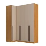 Guarda Roupa Canto Reto 5 Portas MDF Altezza Trend Belmax Freijó/Off White