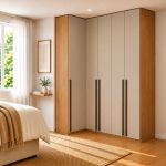 Guarda Roupa Canto Reto 5 Portas MDF Altezza Trend Belmax Freijó/Off White