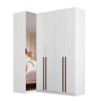 Guarda Roupa de Canto Reto 5 Portas Espelho Altezza Trend Belmax Branco