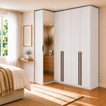 Guarda Roupa de Canto Reto 5 Portas Espelho Altezza Trend Belmax Branco