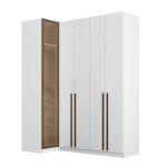 Guarda Roupa de Canto Reto 5 Portas 1 Reflecta Altezza Trend Belmax Branco