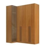Guarda Roupa de Canto Reto 5 Portas 1 Reflecta Altezza Trend Belmax Freijó