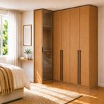 Guarda Roupa de Canto Reto 5 Portas 1 Reflecta Altezza Trend Belmax Freijó