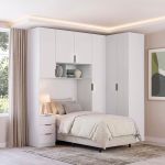 Quarto Modulado Solteiro 4 Peças Altezza Clean Belmax Branco