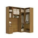 Quarto Modulado Solteiro 4 Peças Altezza Clean Belmax Freijó