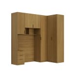 Quarto Modulado Solteiro 4 Peças Altezza Clean Belmax Freijó