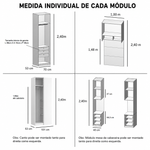 Quarto Modulado Solteiro 4 Peças Altezza Clean Belmax Freijó