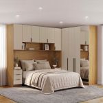 Quarto Modulado Casal 6 Peças Altezza Belmax Freijó/Off White