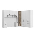 Quarto Modulado Queen 6 Peças Altezza Clean Belmax Branco