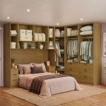 Quarto Modulado Queen 6 Peças Altezza Clean Belmax Freijó