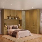 Quarto Modulado Queen 6 Peças Altezza Clean Belmax Freijó