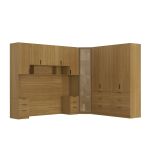 Quarto Modulado Queen 6 Peças Altezza Clean Belmax Freijó