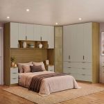 Quarto Modulado Queen 6 Peças Altezza Clean Belmax Freijó/Off White
