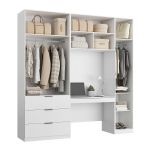Guarda Roupa Modular 5 Portas com Mesa Altezza Clean Belmax Branco