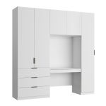 Guarda Roupa Modular 5 Portas com Mesa Altezza Clean Belmax Branco