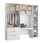 Guarda Roupa Modular 5 Portas com Mesa Altezza Clean Belmax Branco